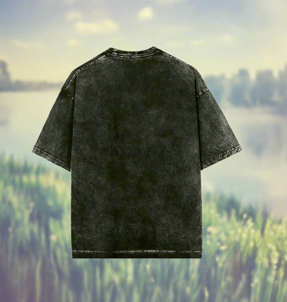 Olive Grey, Instinct Unisex Oversized T-Shirt from The Edi Archive, – Back View