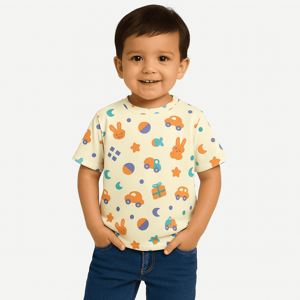 SmootFlex kid’s custom pattern t-shirt, lightweight and dri-fit comfort for unique gifting and everyday wear