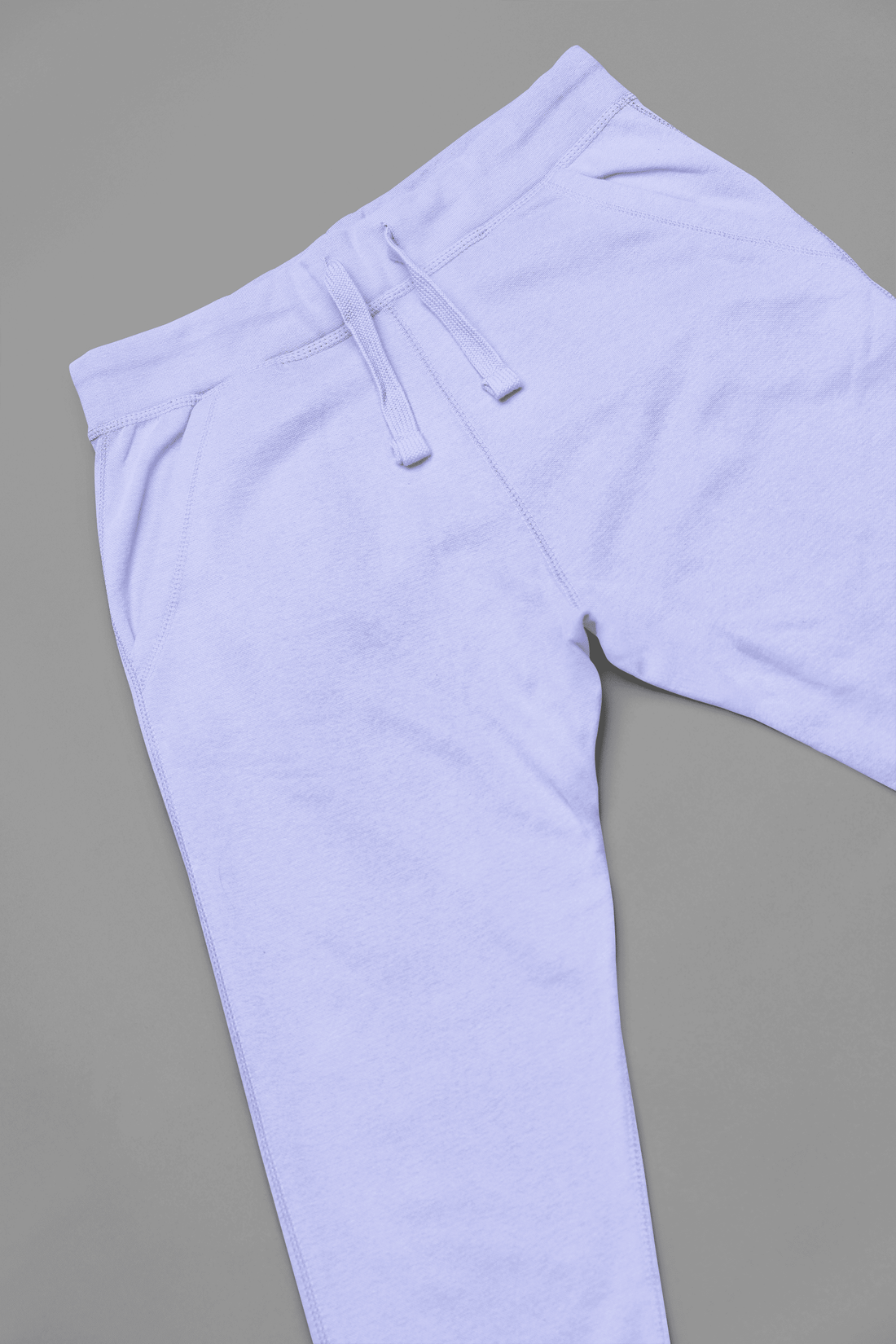 Lavender joggers close-up view