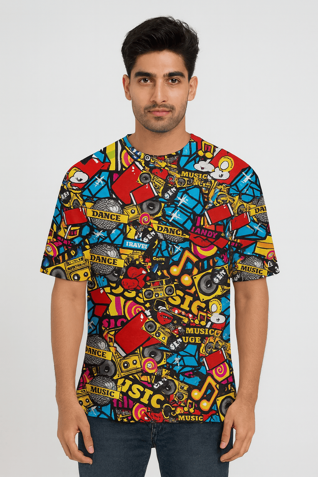 Sample abstract pattern design on Create Your Own Oversized Unisex Tee, personalized gift idea by The Edi Archive