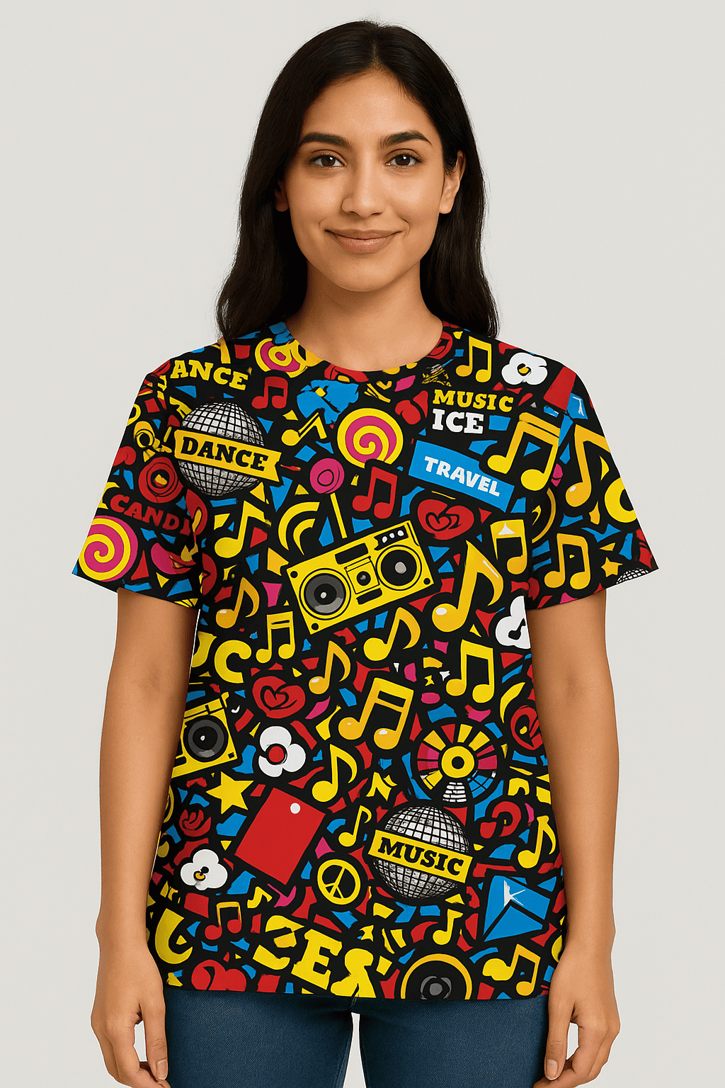 Sample abstract pattern design on Create Your Own Oversized Unisex Tee, personalized gift idea by The Edi Archive