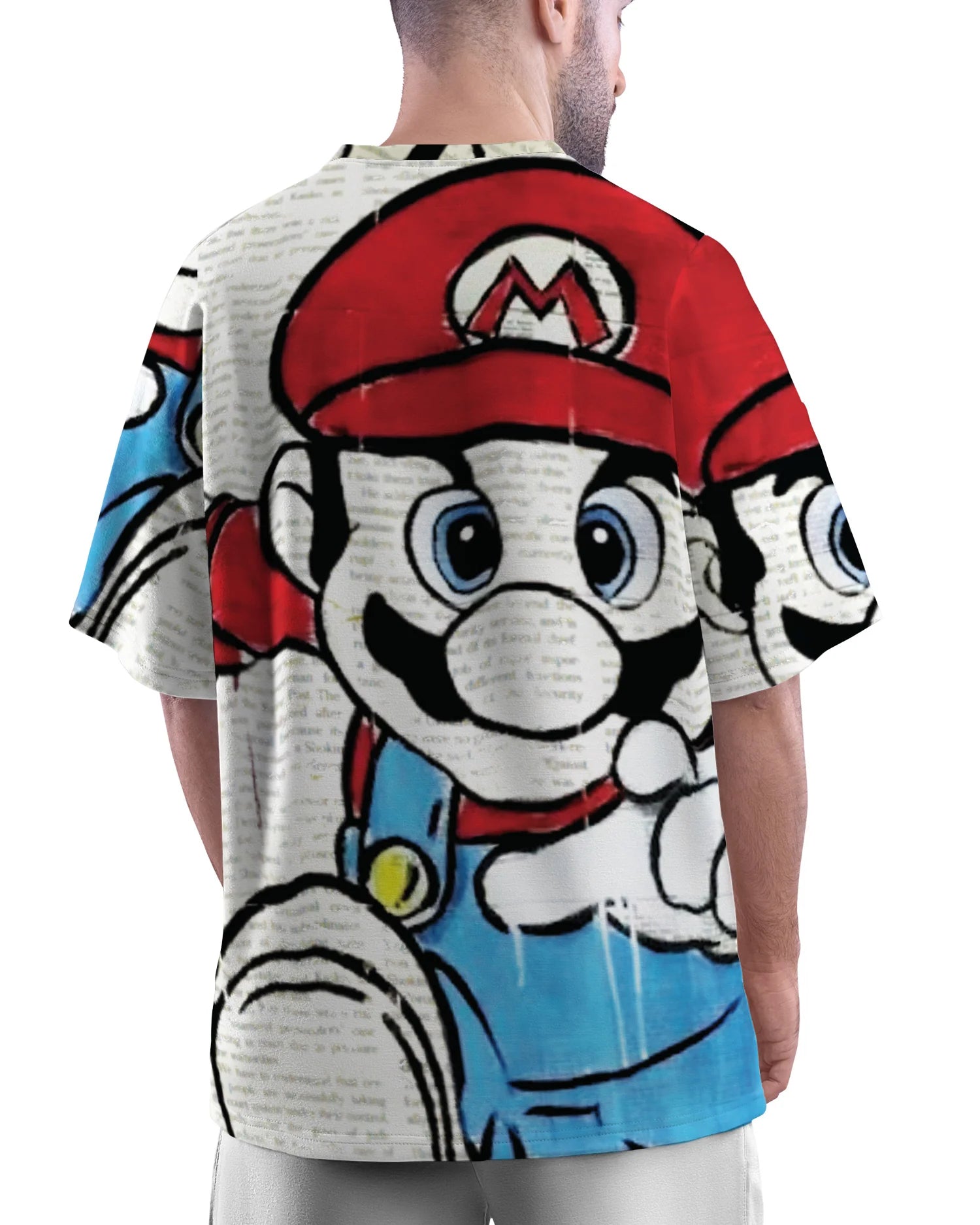 Super Mario Unisex Oversized T-Shirt from The Edi Archive - Back View