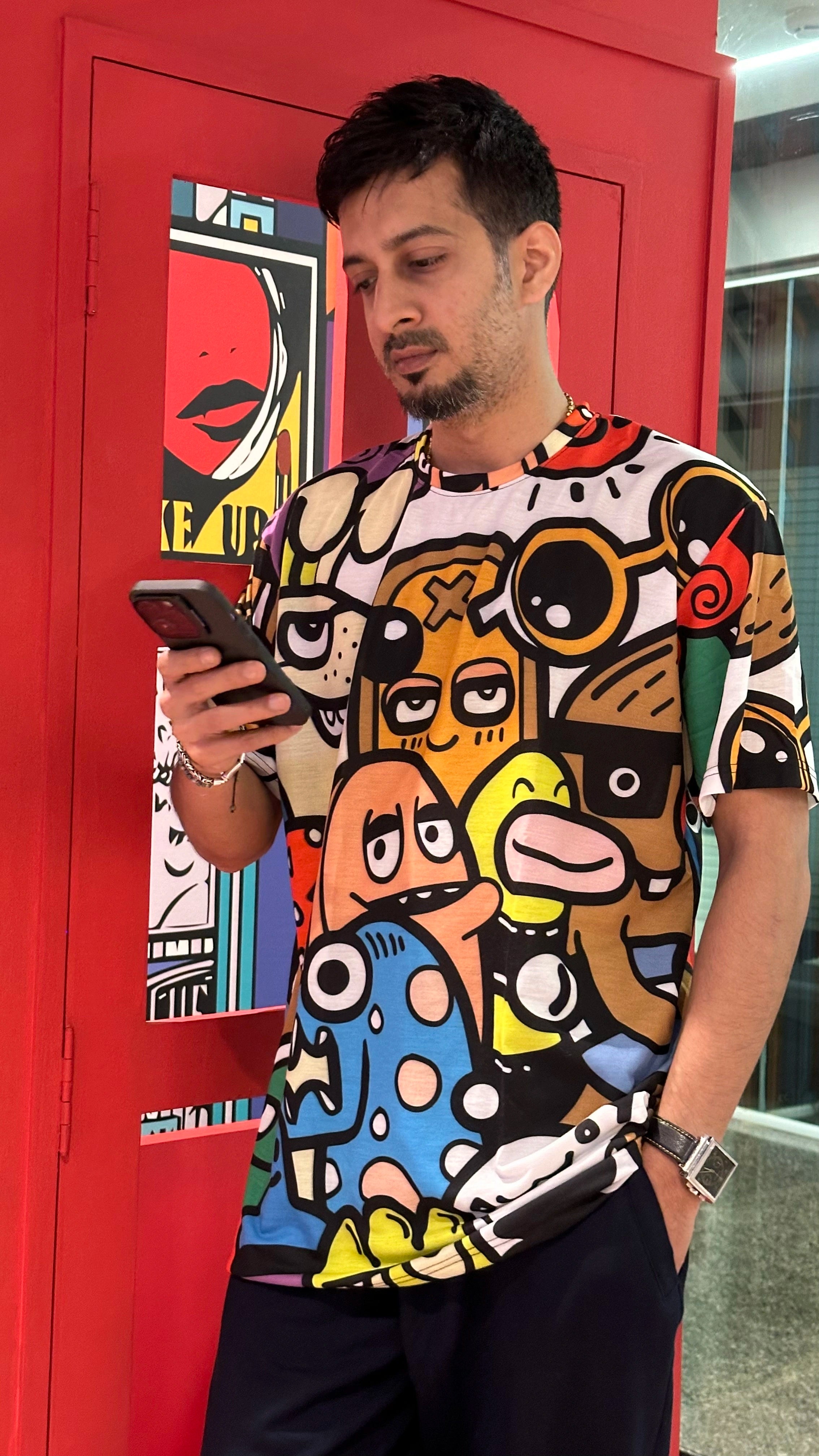 Riddle Me Men’s T-Shirt – Front View Worn