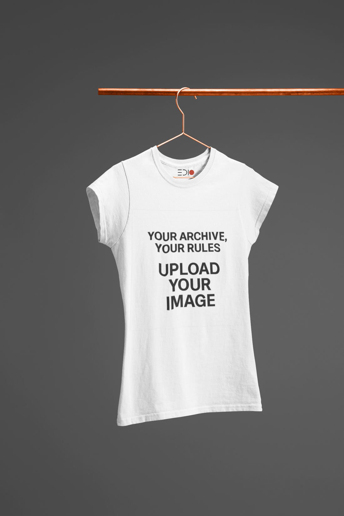 Create Your Own Women’s White Tee by The Edi Archive – custom DTF/sublimation print cotton t-shirt designed by you, worn your way.