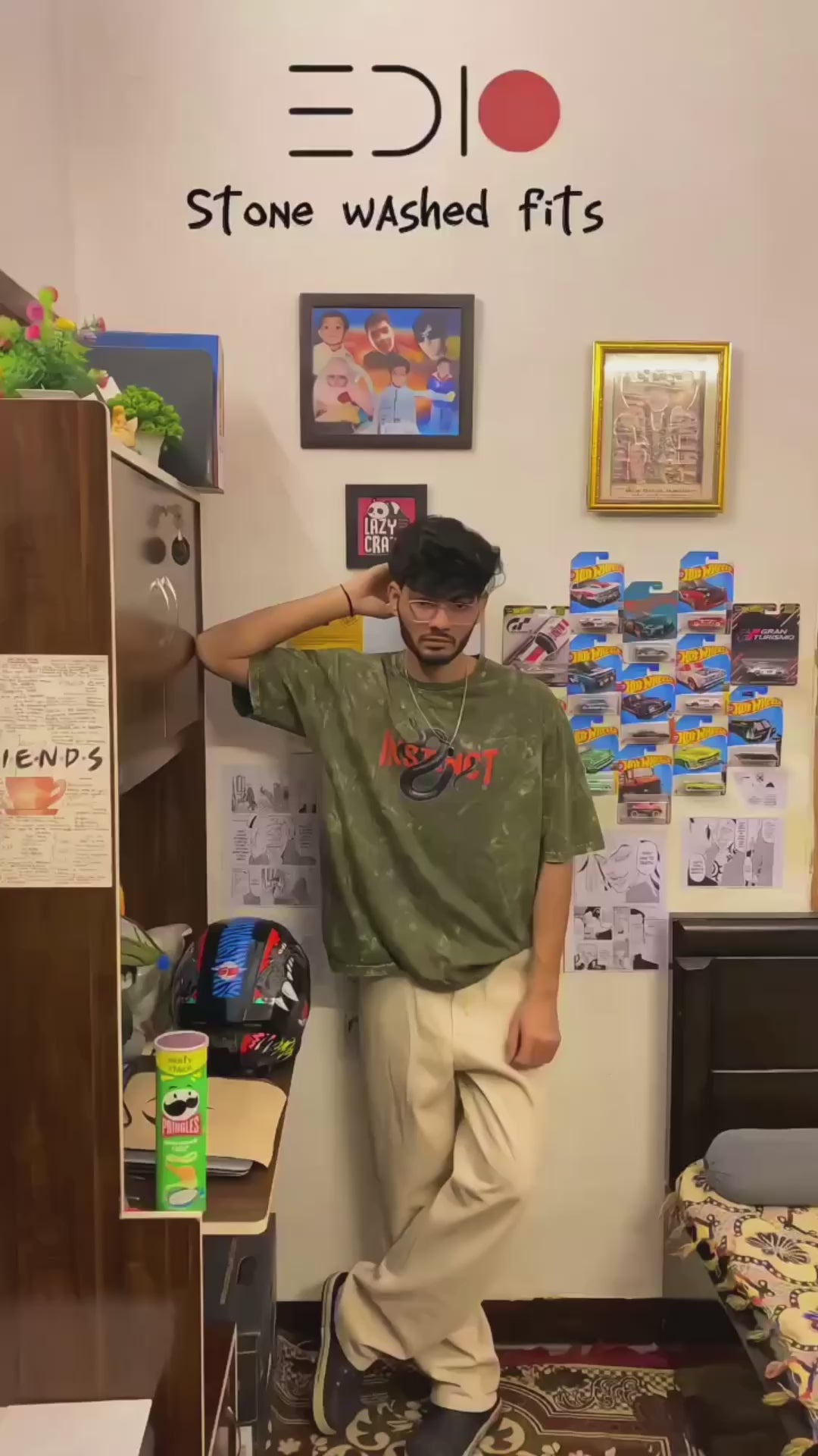 Instinct Oversized T-Shirt and a stone-washed black hoodie with 'Urban Zen' design from The Edi Archive