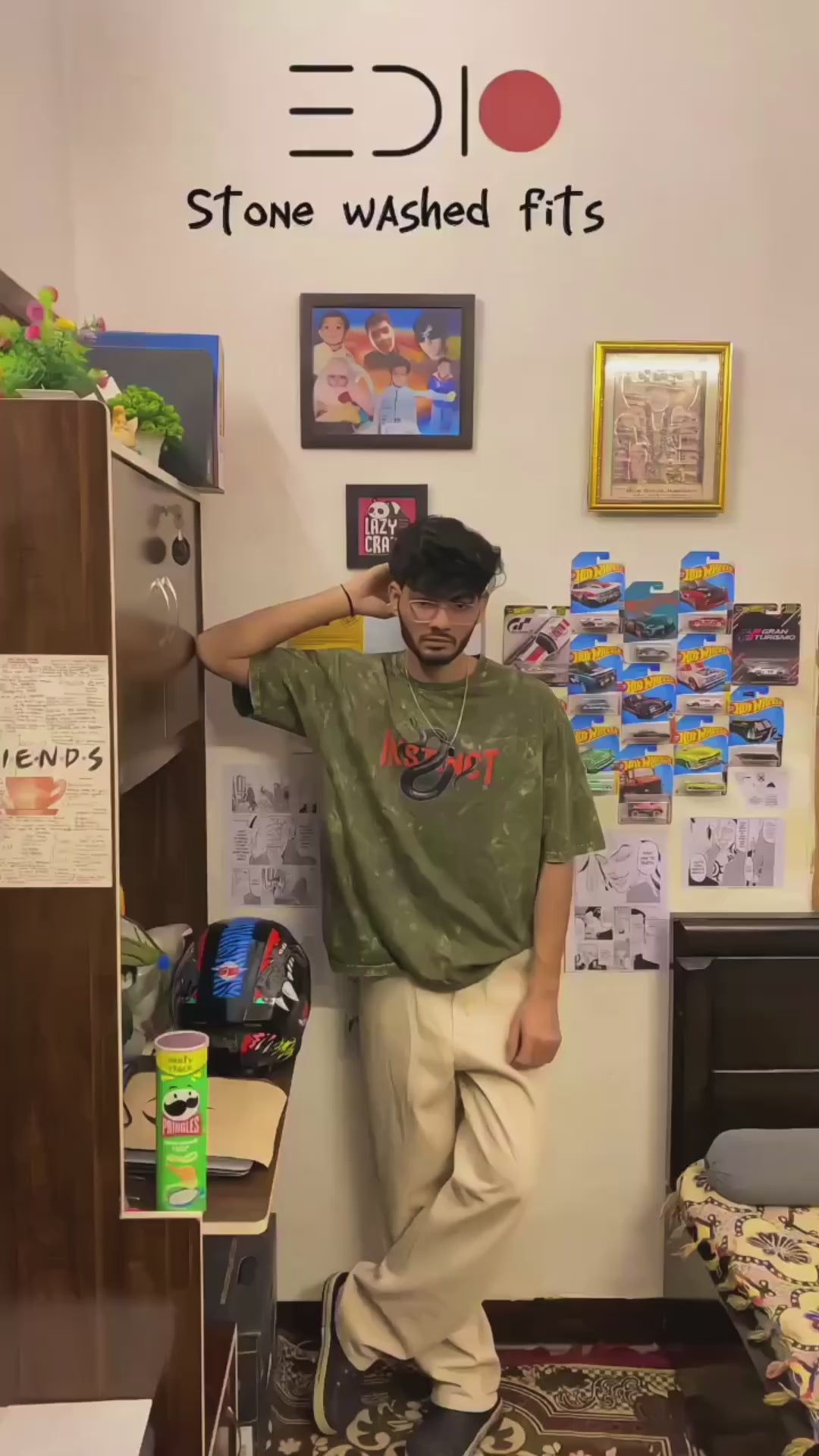 Instinct Unisex Oversized T-Shirt as worn by a man