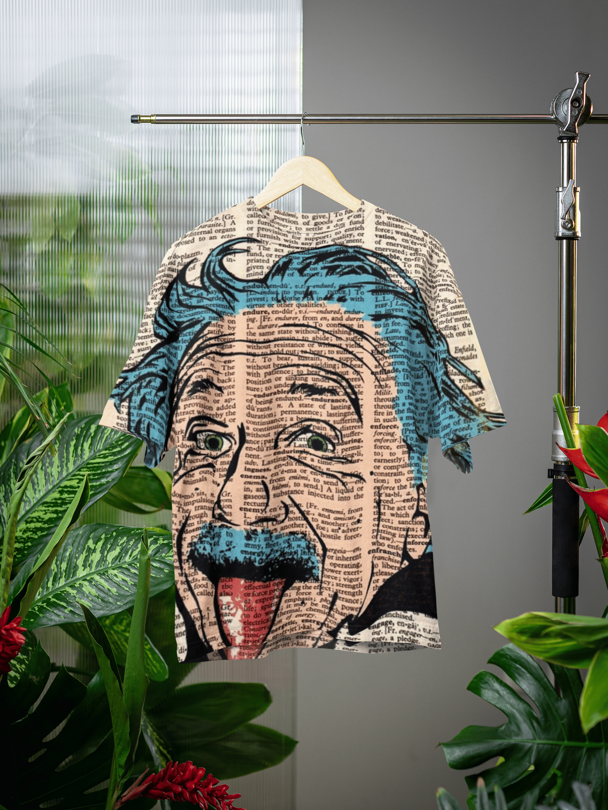 Einstein Unisex Oversized T-Shirt from The Edi Archive with bold front graphic print in breathable drifit fabric