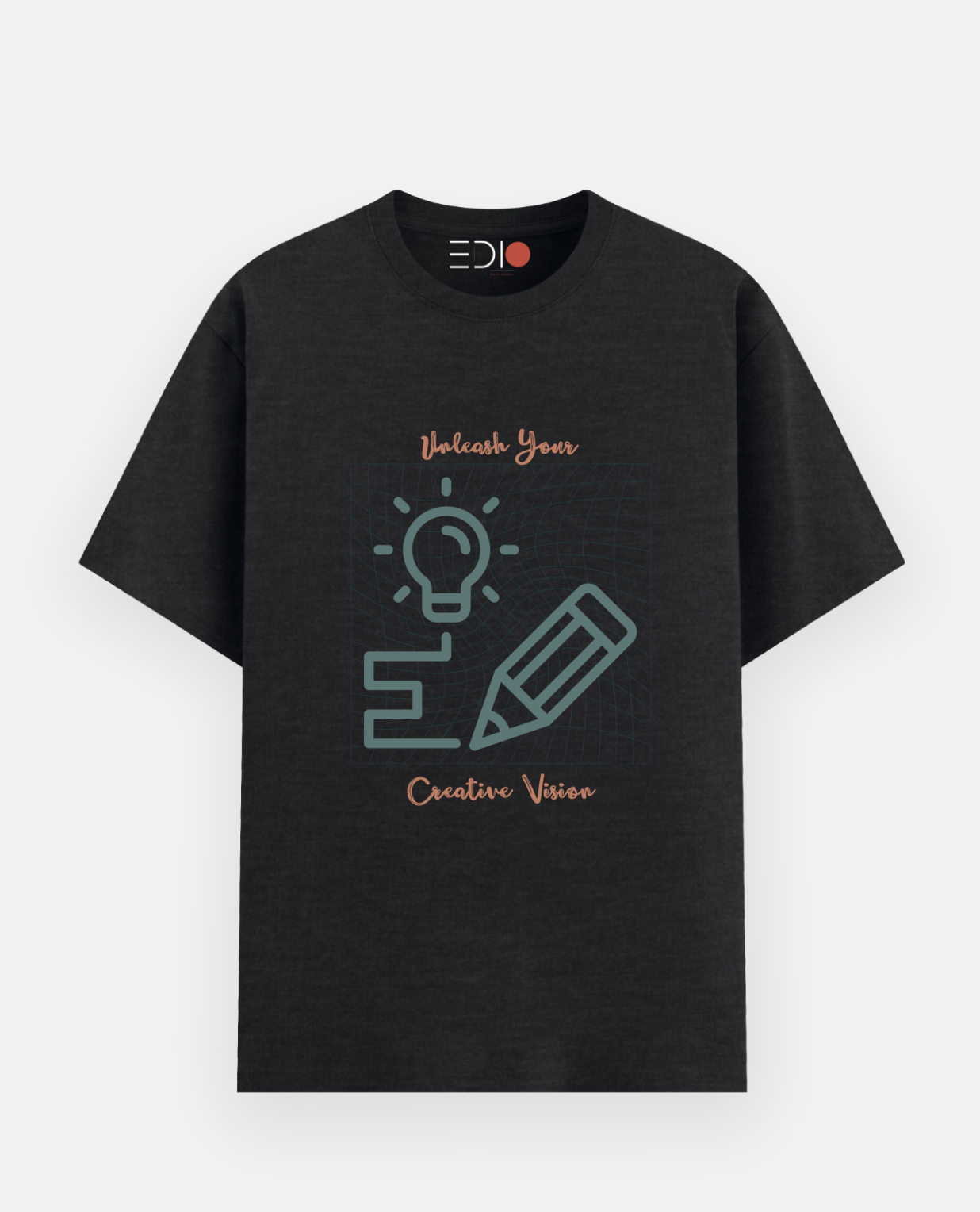 Create Your Own Unisex Poly-Cotton Tee - Charcoal/Black Melange