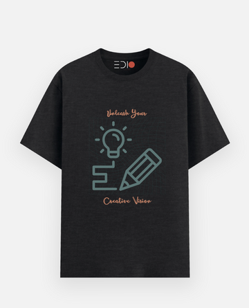 Create Your Own Unisex Poly-Cotton Tee - Charcoal/Black Melange