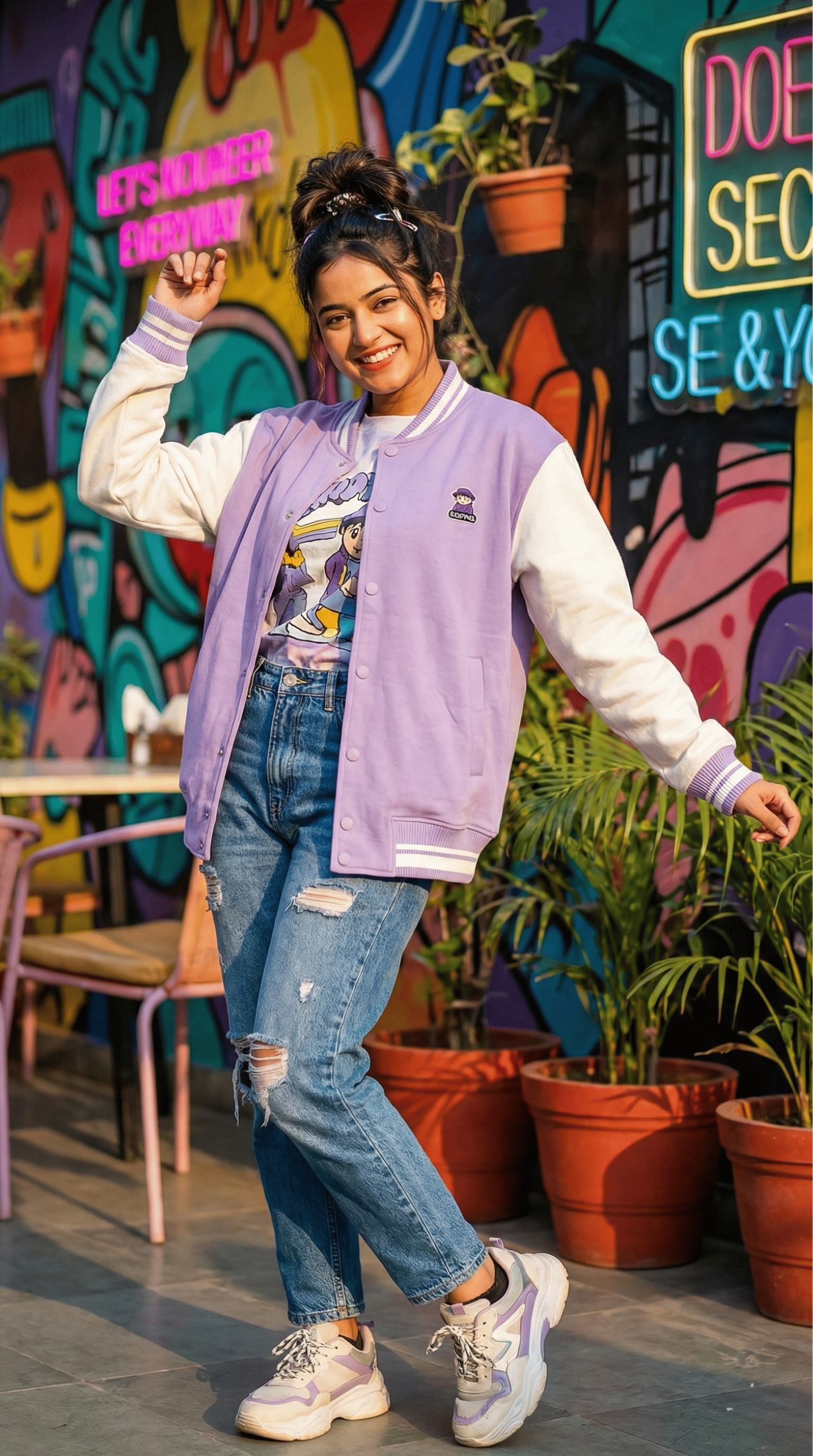 Entha Gothuntha Unisex Varisty jacket from The Vault of The Edi Archive, front detailing