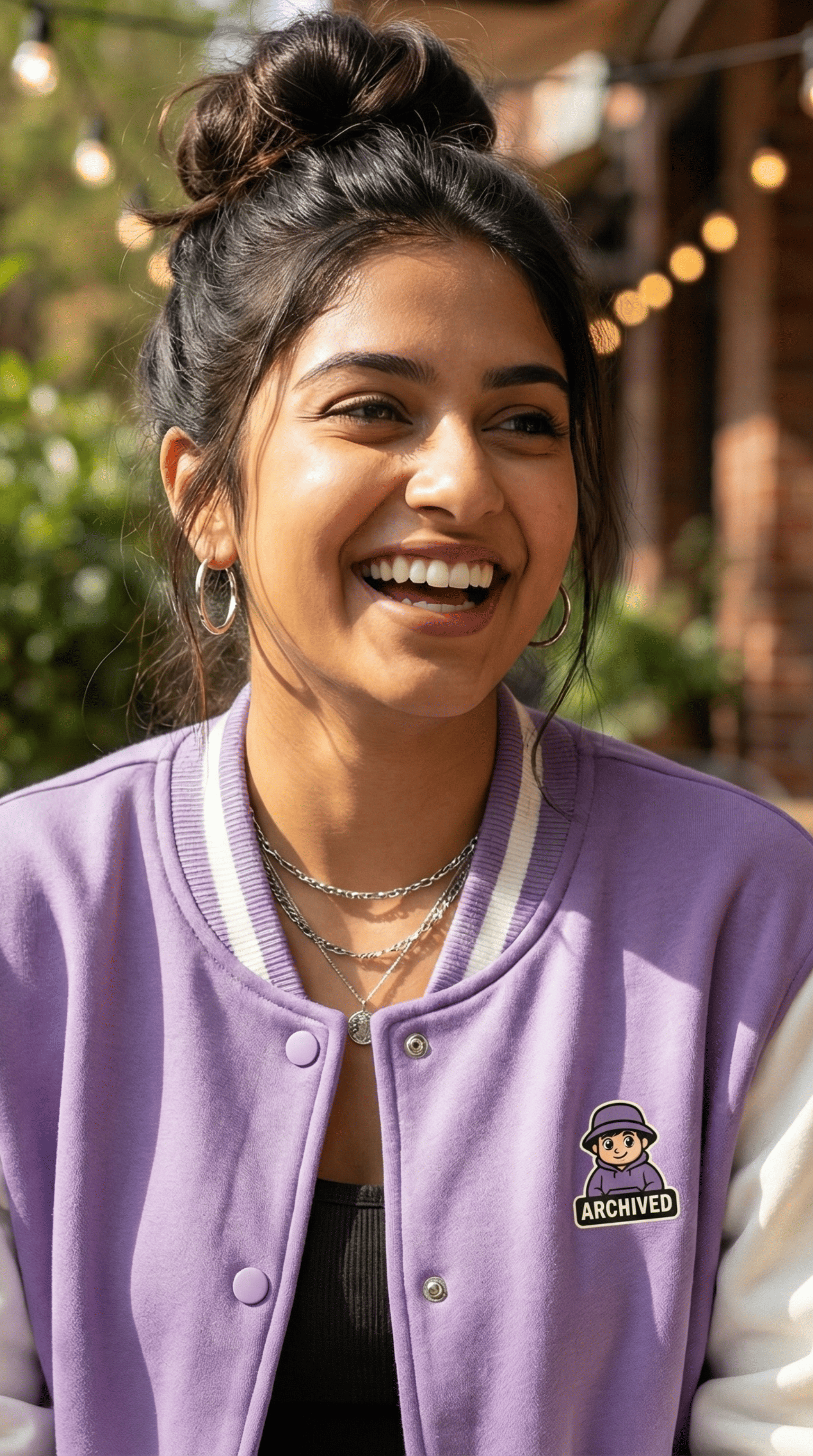 Entha Gothuntha Unisex Varisty jacket from The Vault of The Edi Archive, close up detailing