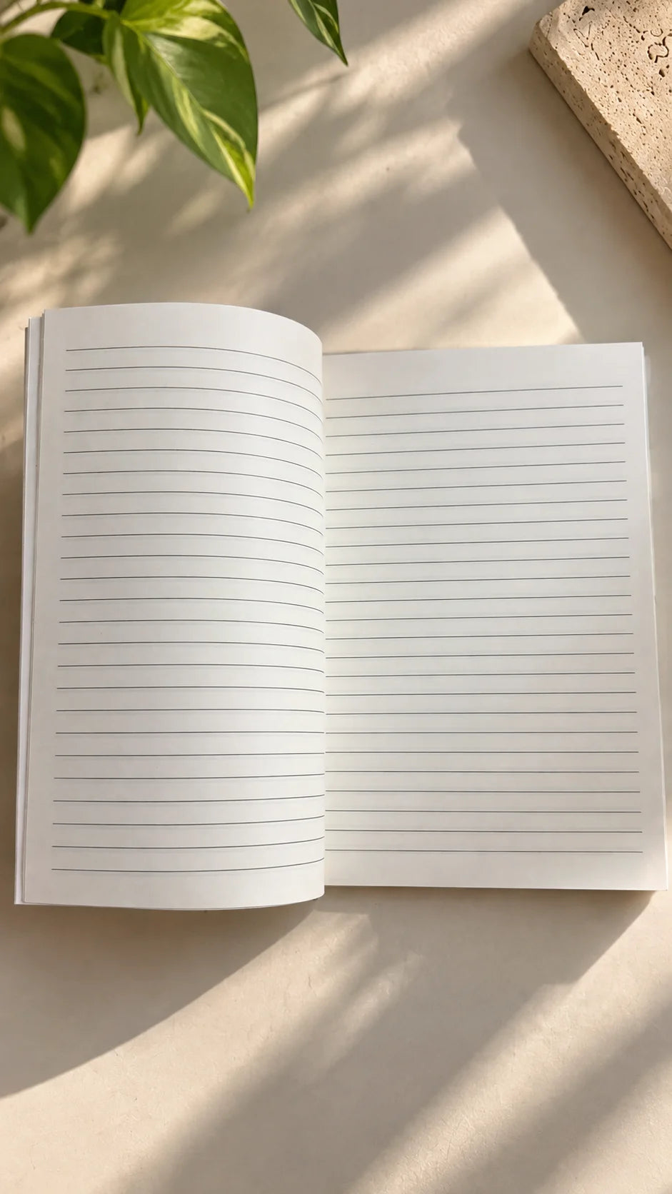 Archived A5 Notebook by The Edi Archive from The Side Quest Collection, beige notebook with purple character and Archived artwork held in hand