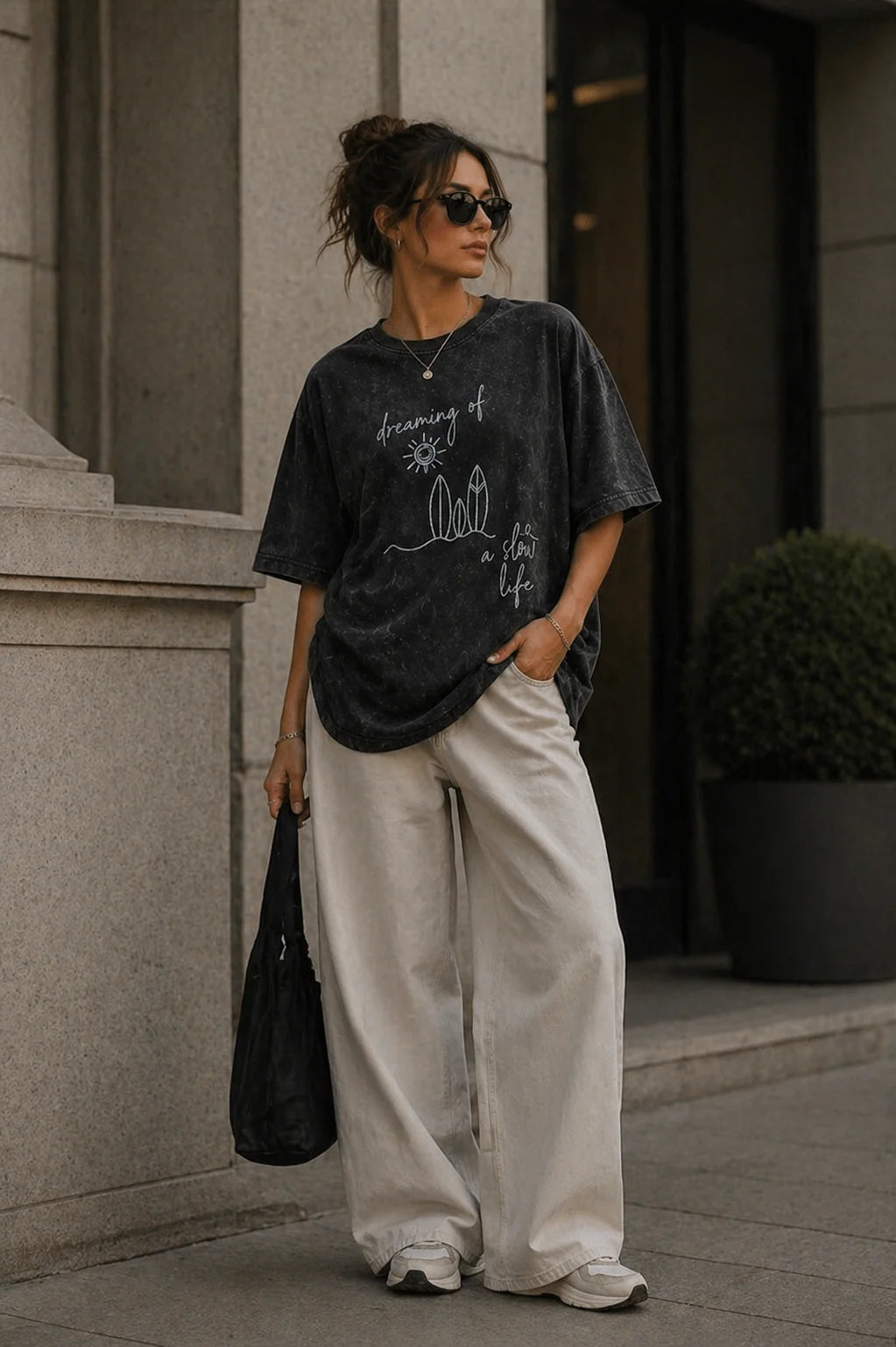 Dreaming of a Slow Life Unisex Oversized T-Shirt front styling women Ctrl+Me The Edi Archive