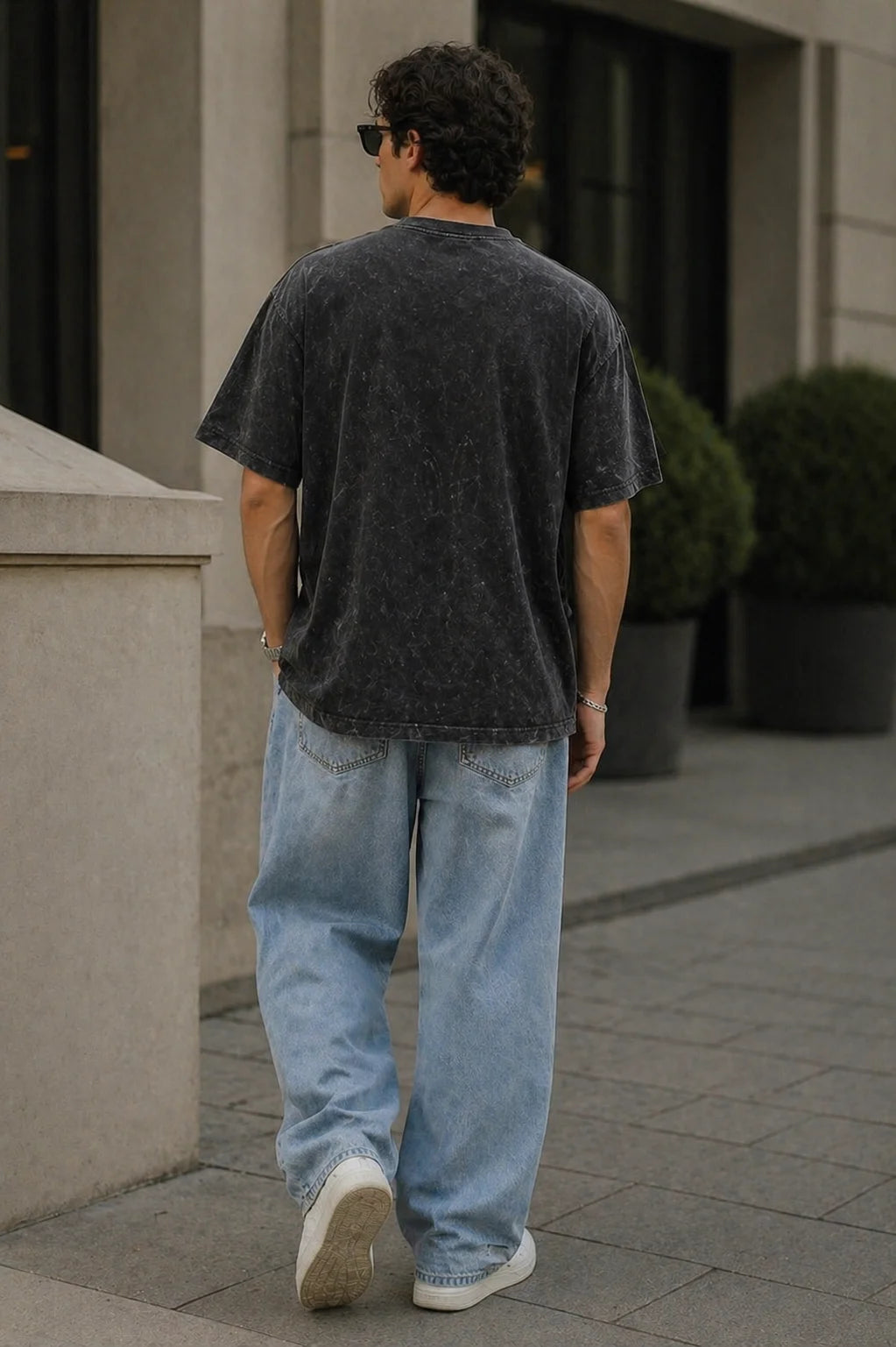 Dreaming of a Slow Life Unisex Oversized T-Shirt back view male Ctrl+Me The Edi Archive