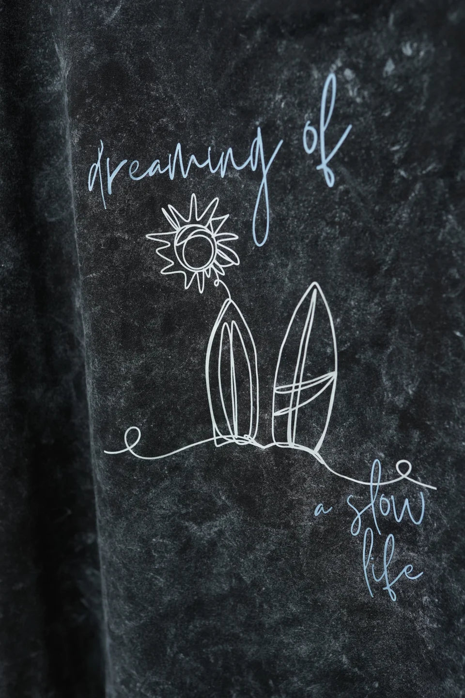 Dreaming of a Slow Life Unisex Oversized T-Shirt graphic close up Ctrl+Me The Edi Archive