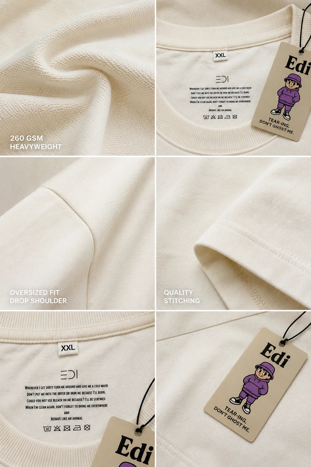 The Edi Archive Custom Archive Collection Roman Reigns Acknowledge Me oversized t-shirt in off white 260 GSM heavyweight cotton featuring premium front print, custom graphic tee, drop shoulder unisex oversized fit.