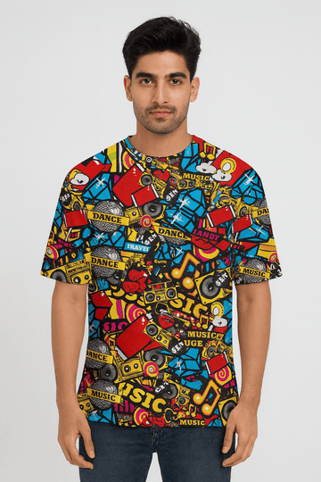 Sample abstract pattern design on Create Your Own Oversized Unisex Tee, personalized gift idea by The Edi Archive