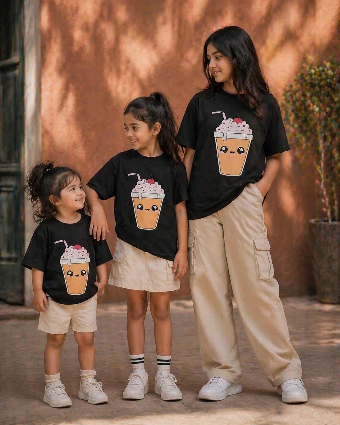 Lil Milkshake Tee Kids T-Shirt by The Edi Archive, girls cotton graphic t-shirt with puff print detail, kids streetwear from CTRL+ME collection