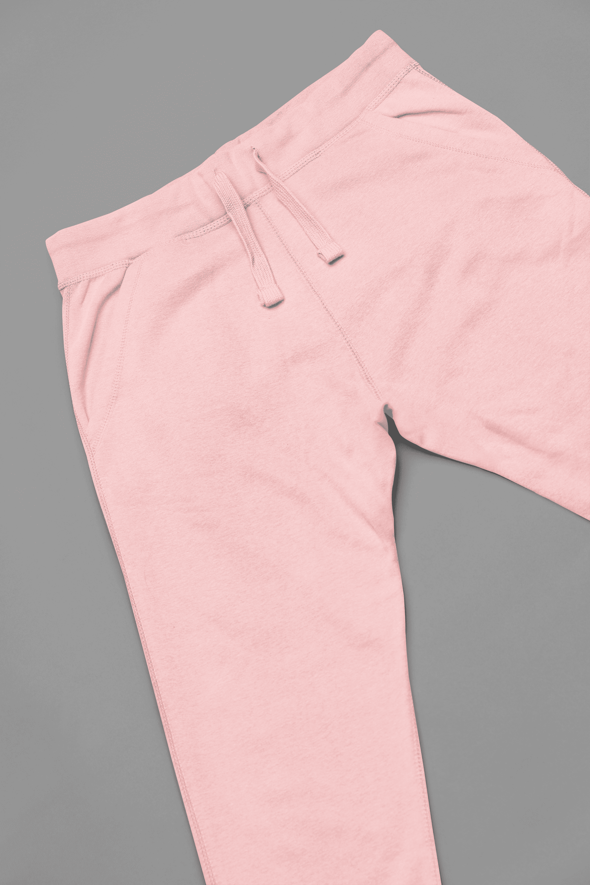 Pink joggers close-up view