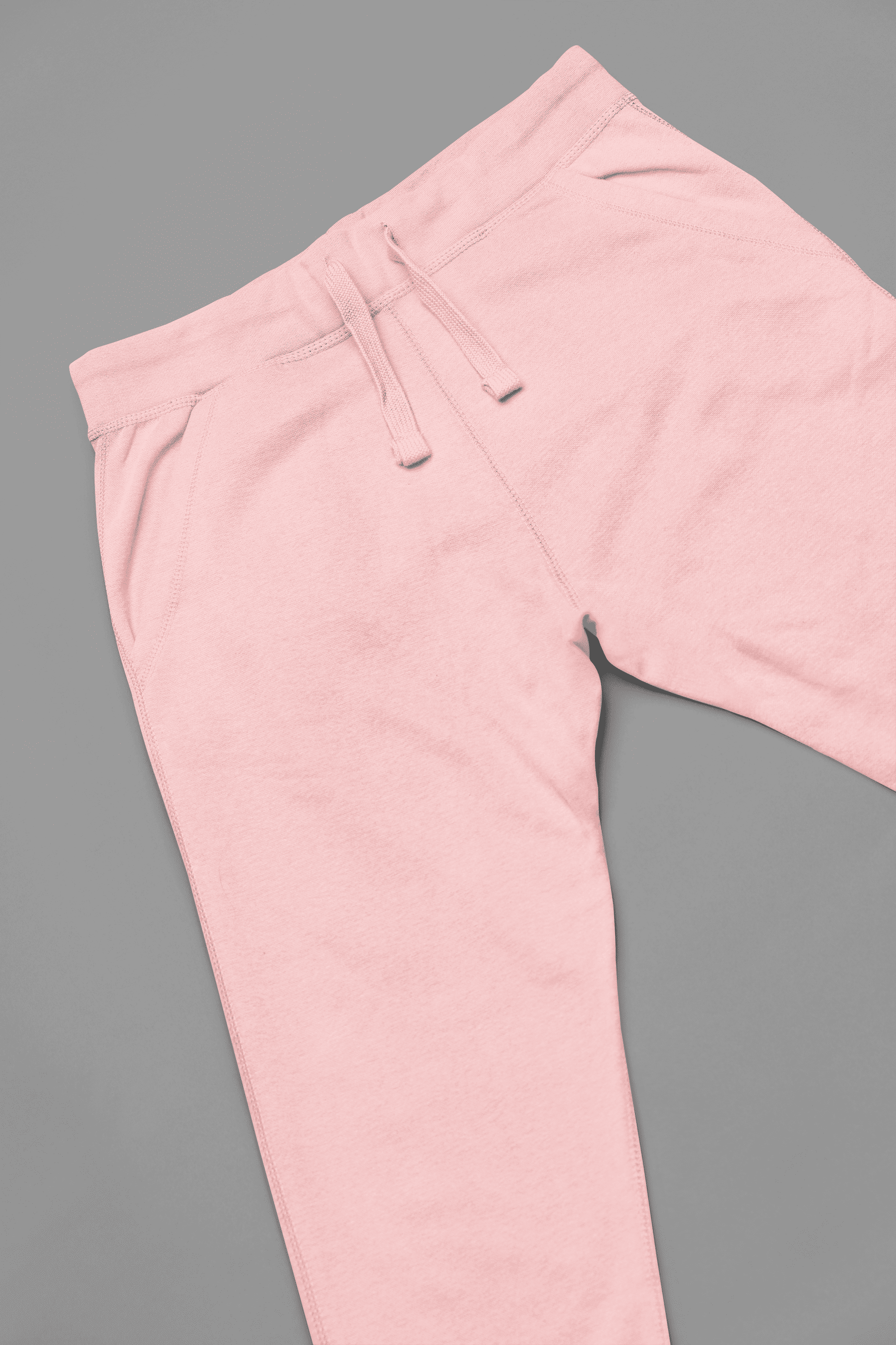 Pink joggers close-up view