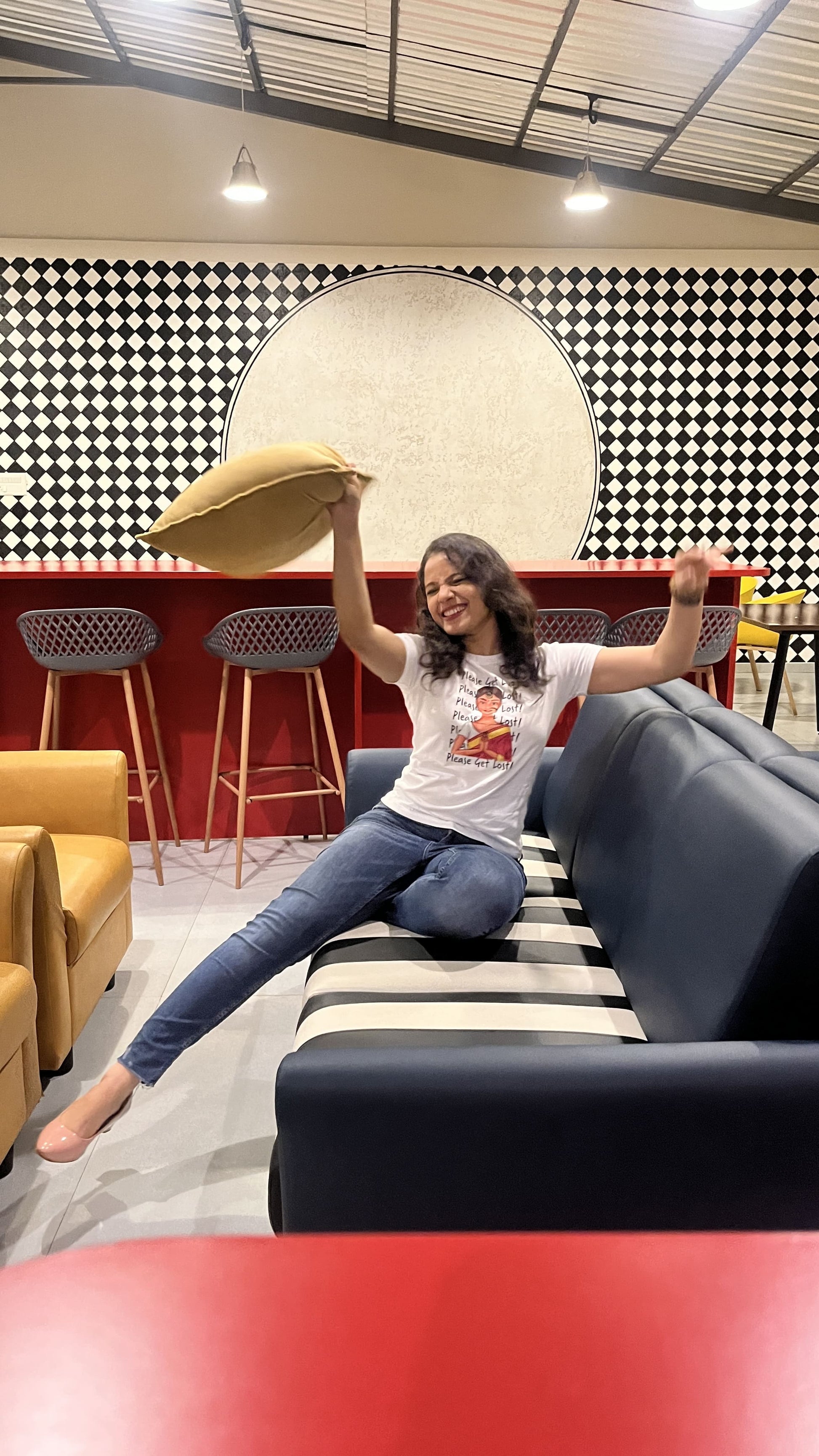 Woman wearing 'Please Get Lost Women's T-Shirt' From The Edi Archive - Ctrl+Me Collection